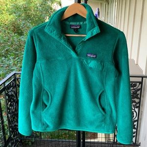 Patagonia Fleece Retool 1/4 Snap-T Pullover Sweater Green Women’s Small